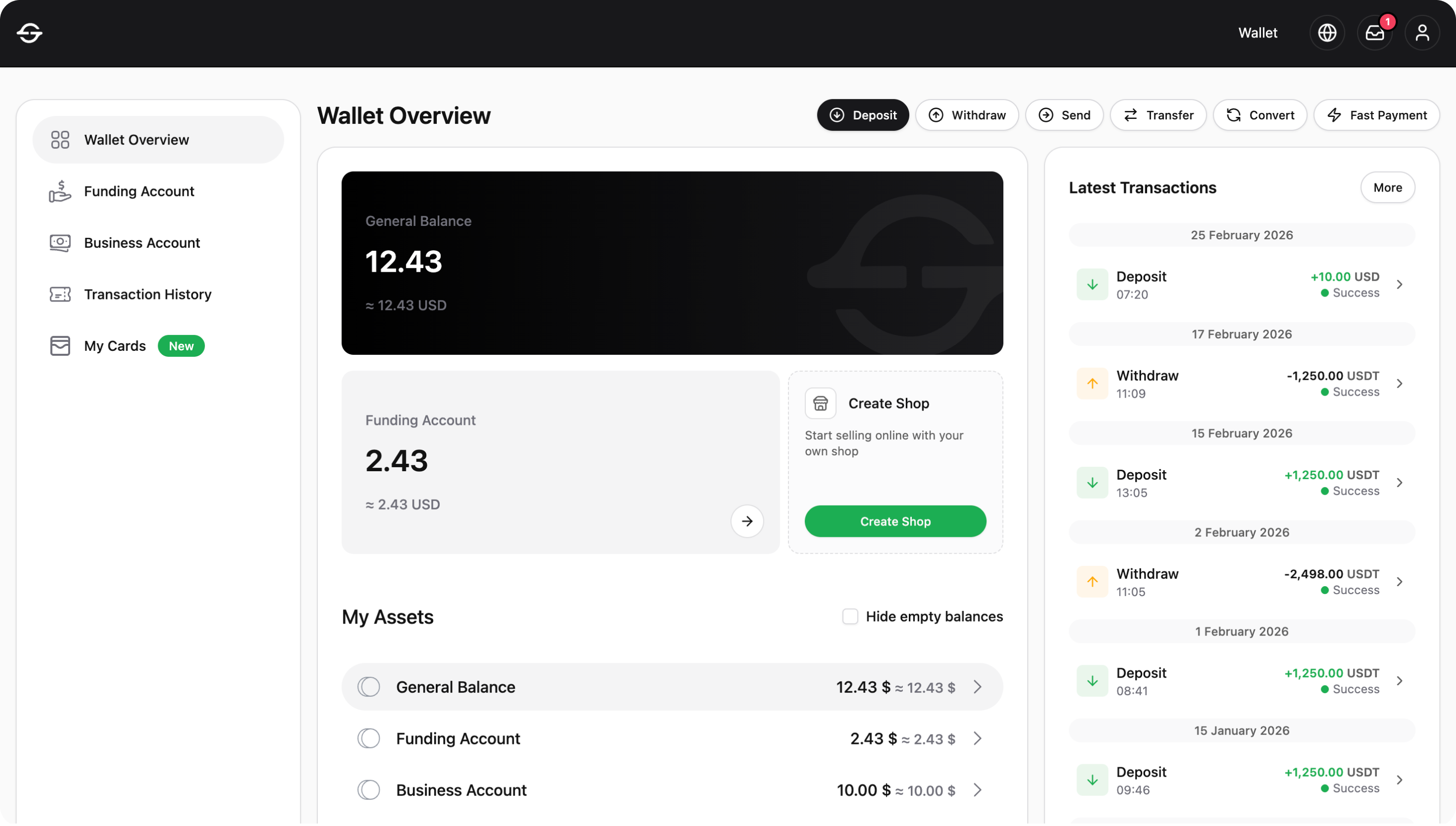 Teleport dashboard interface